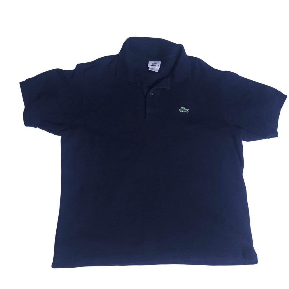 Lacoste Mens Navy Blue Short Sleeve Cotton Pique Polo Shirt Size 6 XL